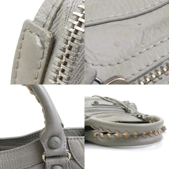 BALENCIAGA Gray Leather Shoulder Bag - Picture 4 of 5